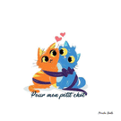 Mon petit chat et ses coeurs d'amour